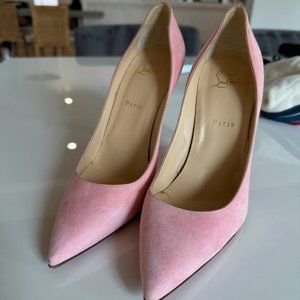 CHRISTIAN LOUBOUTIN Light pink suede Decollete pump
